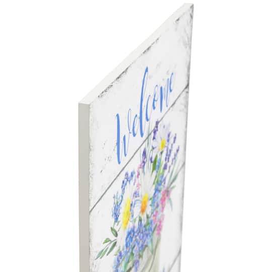 16" Spring Floral Welcome Wall Sign